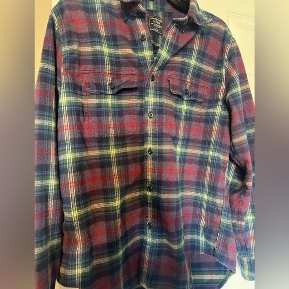 Abercrombie & Fitch Plaid Flannel Button Up size L - Picture 6 of 11